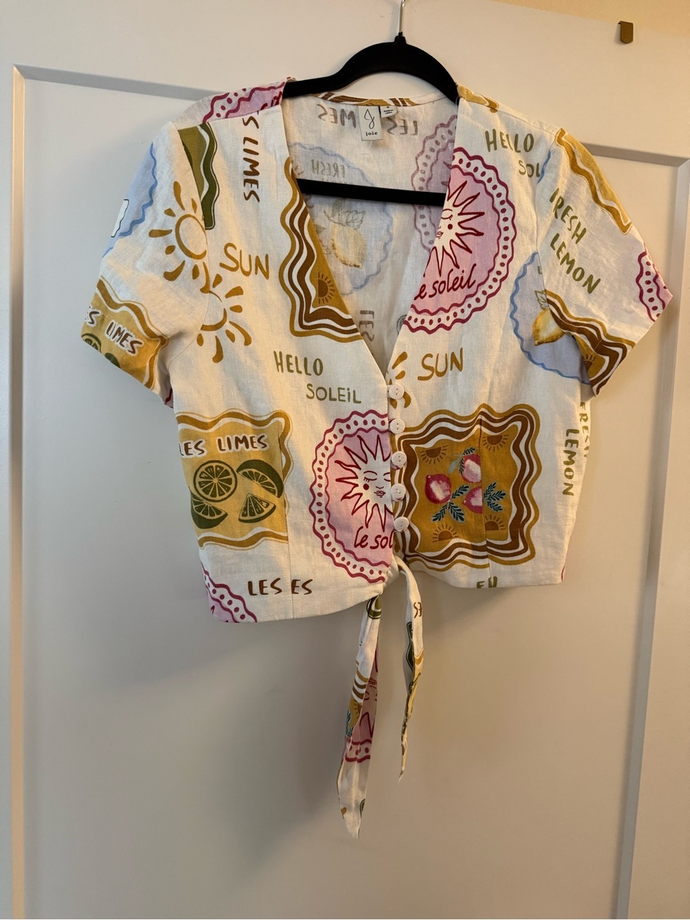Joie Multicolor Citrus & Sun Print Top